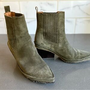 Tory Burch Olive Suede Women’s Chelsea Boots